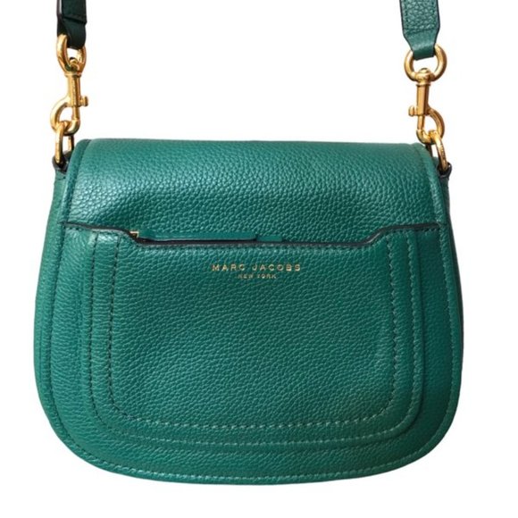 Marc Jacobs Handbags - MARC JACOBS NWOT Pebbled Leather Shoulder Crossbody Bag Green Adjustable Straps